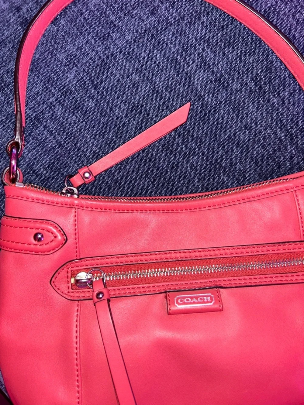 NWT Vintage Coach Pink Leather Shoulder Bag - Picture 6 of 9
